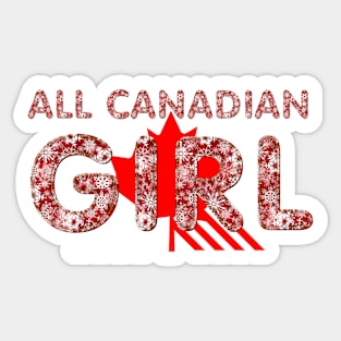 All Canadian Girl Sticker